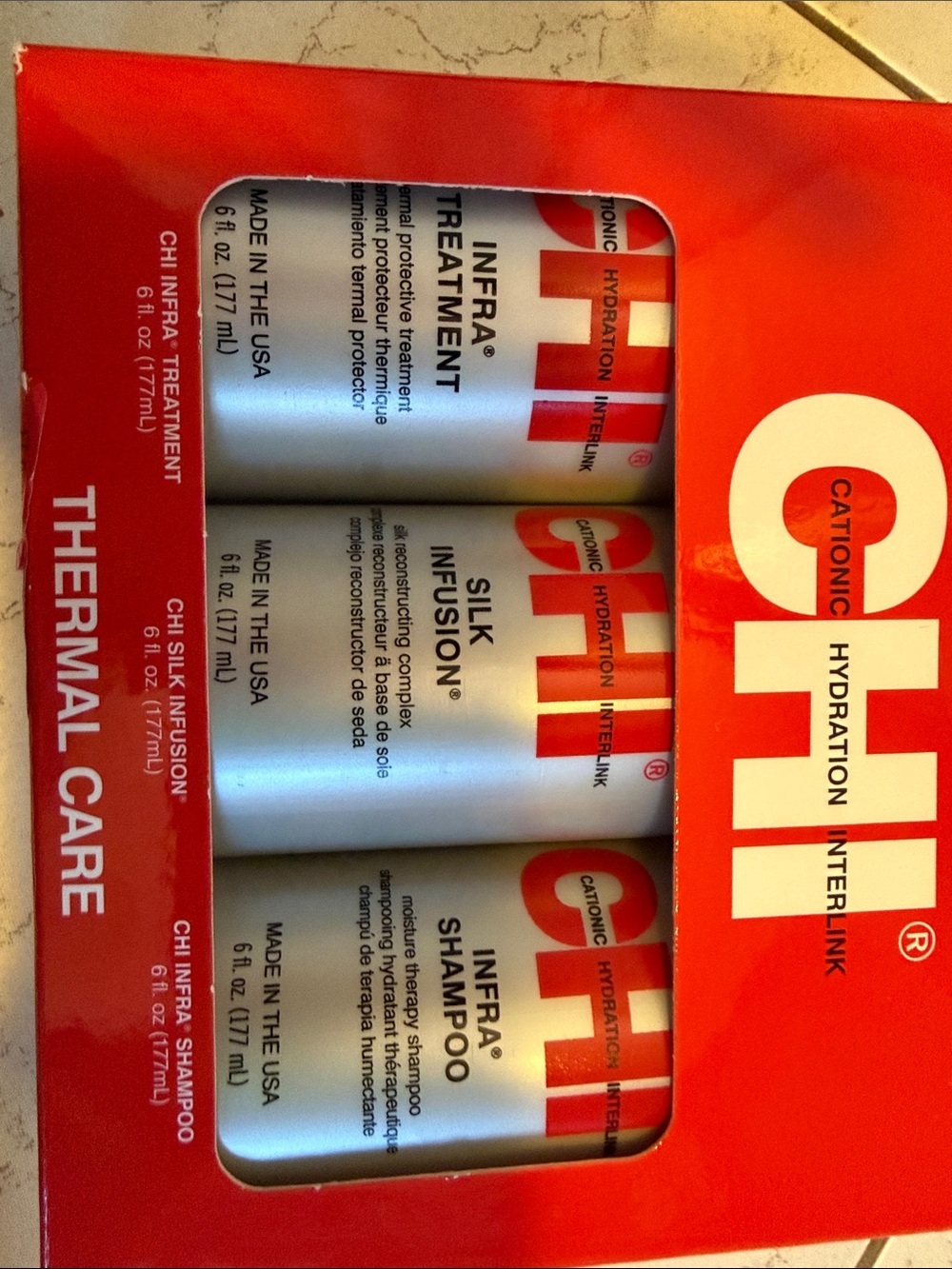 Set of three Chi: infra shampoo, infra protective treatment , and silk infusion
